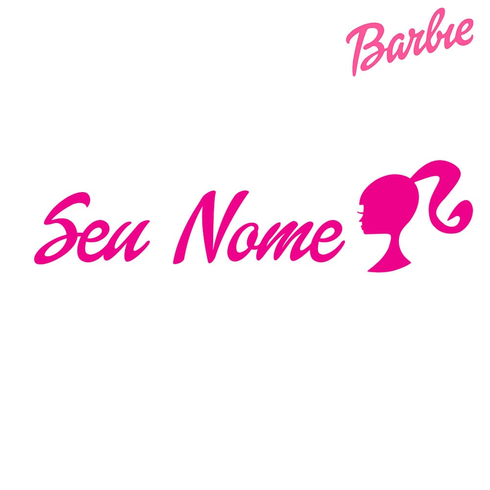 Adesivo Seu nome Fonte Barbie Logo Personalizado Adesivo a prova d'água Rosa