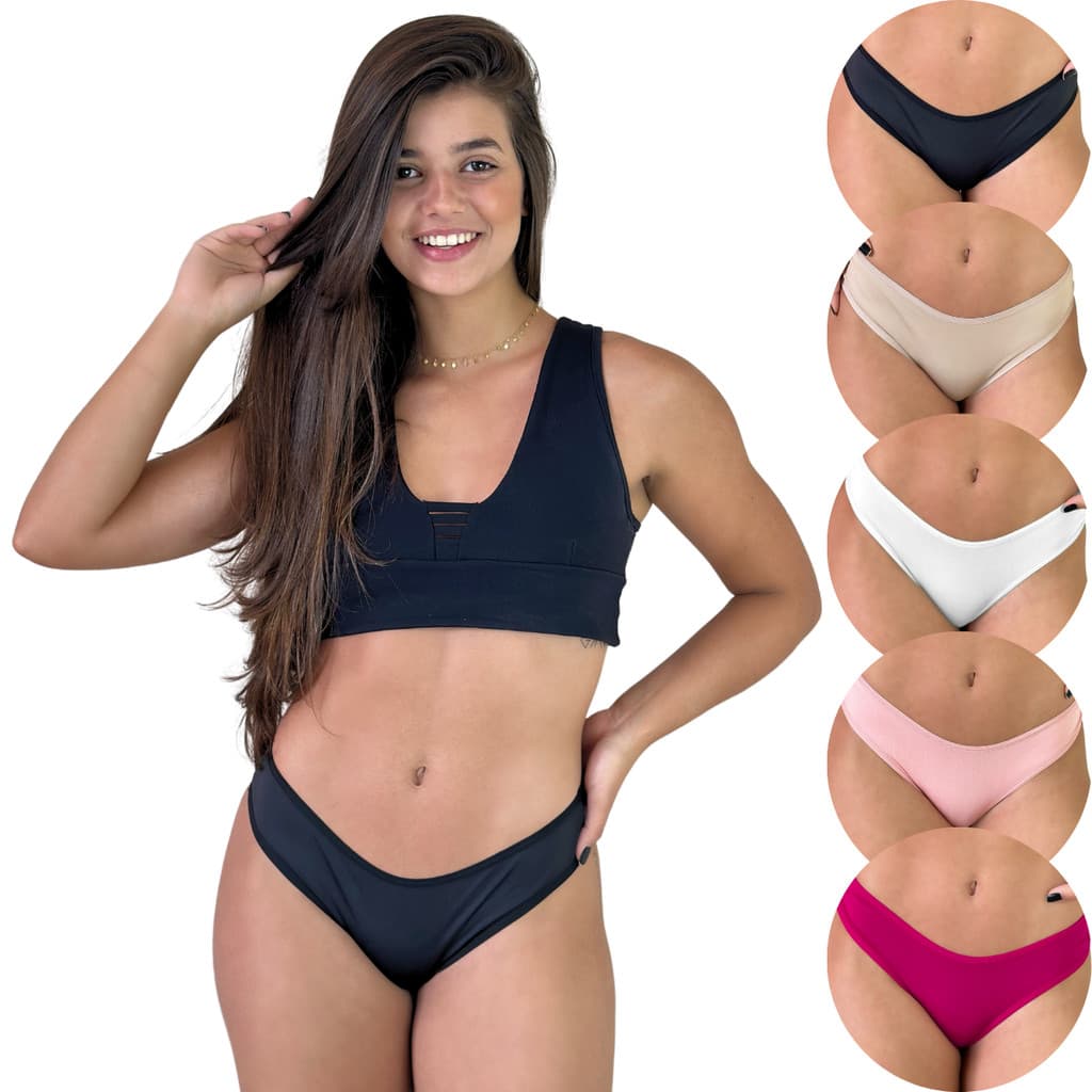Kit 8 Calcinha Feminina Algodão Antialérgica Respirável Cotton Viére