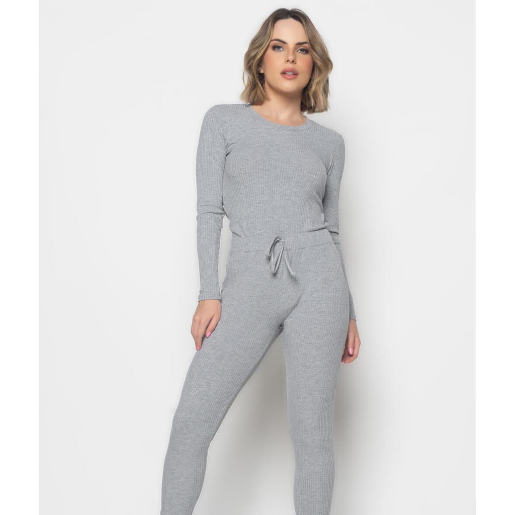 Conjunto Comfy Com Blusa Manga Longa E Jogger Canelada Salvatore Fashion
