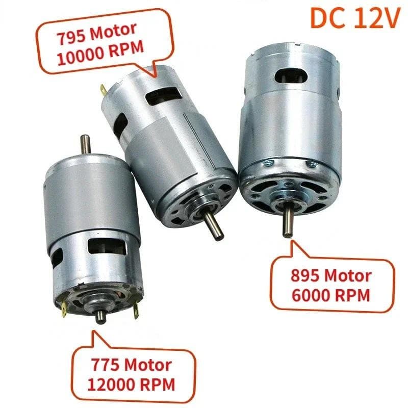 Motor DC Do Ventilador 775/795/895 12V Micro 12000/10000/6000 RPM Rolamento De Esferas Duplo De Alto Torque De Alta Velo