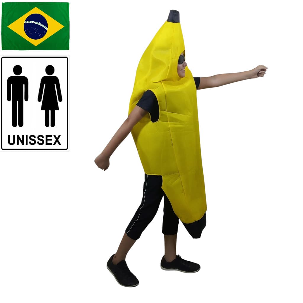 Fantasias Criança Infantil  Banana Cosplay Escolar Halloween e Aniversário Unissex Para Criança