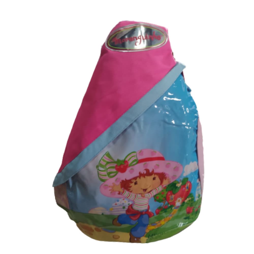 Mochila Transversal Com Uma Alça Infantil Moranguinho Rosa