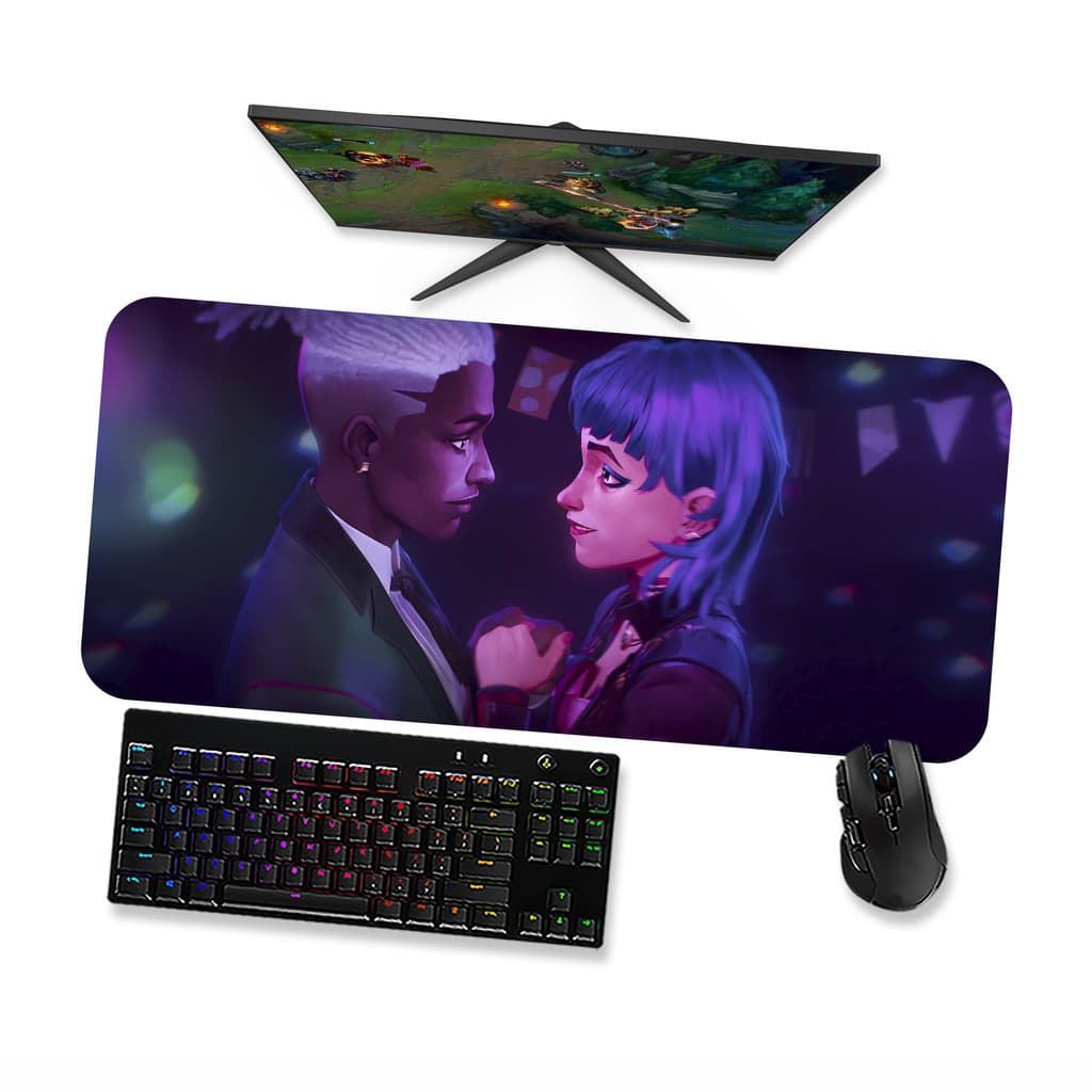 Mouse Pad Gamer Grande ARCANE  EKKO E JINX 5    LoL 90x40 80x40 60x40 70x30 45x40
