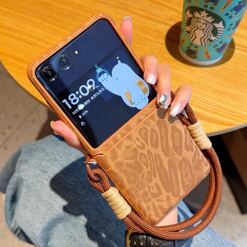Capas Para Motorola Moto Razr 50 Ultra/Capa De Telefone Ultrafina Traseira Com Estampa De Leopardo