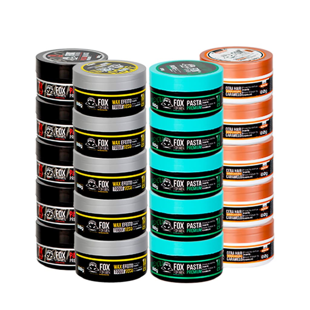 PASTAS FINALIZADORAS 80G ATACADO 20 UNIDADES - FOX FOR MEN