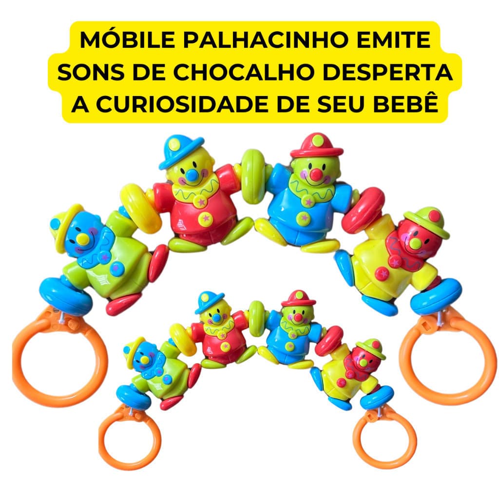 Móbile Carrinho Berço e Bebê Conforto Chocalho Infantil Brinquedo Didático