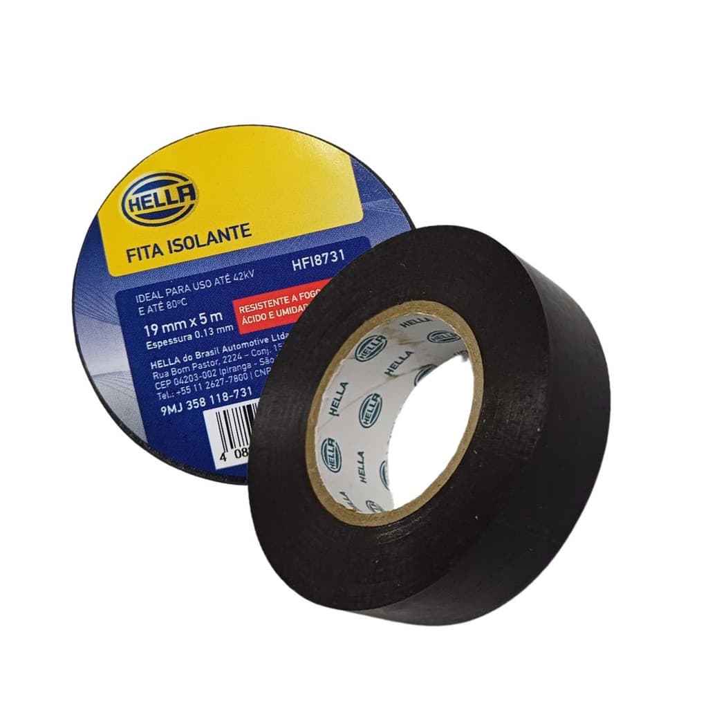 Fita Isolante 19mm 5 Metros Resistente Fogo Graxa Umidade Hella HFI8731 9MJ 358 118-731