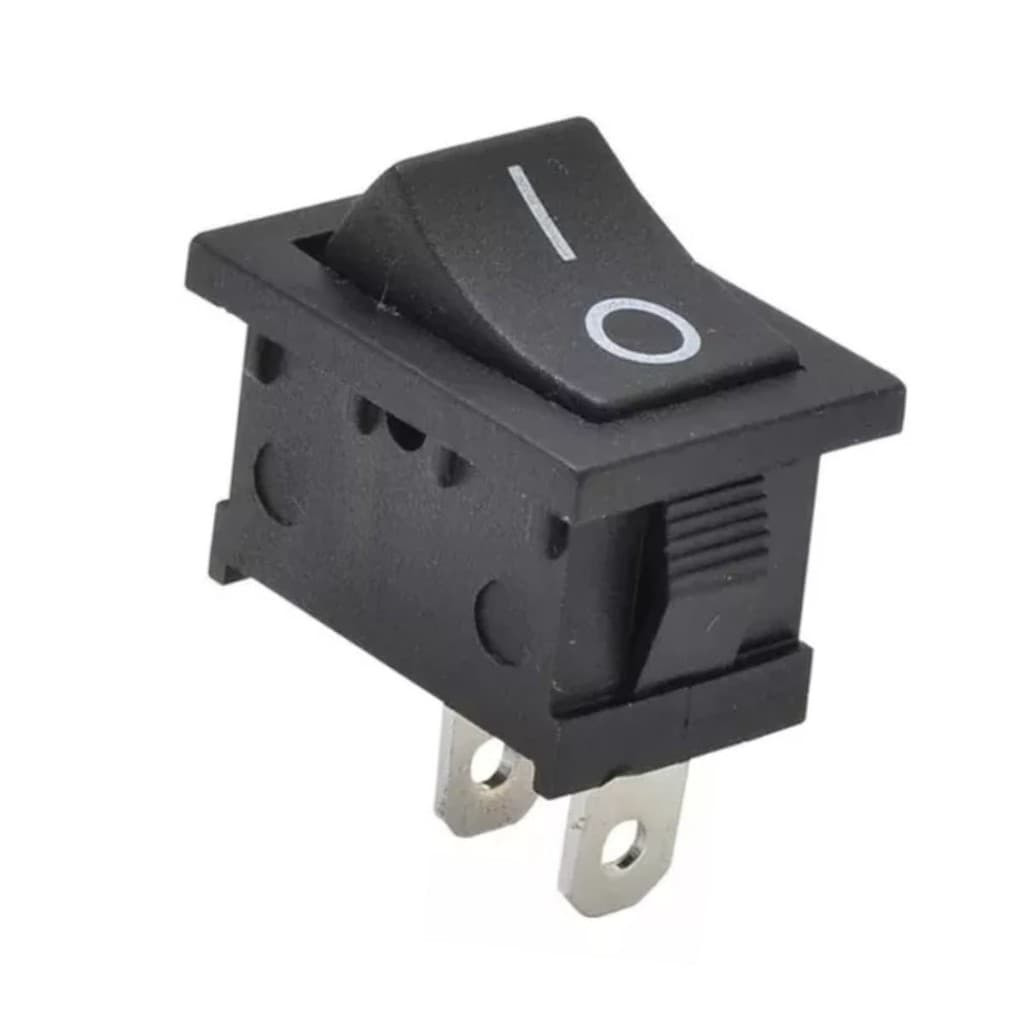 Chave Gangorra Mini KCD11-101 3A/250V 2 Terminais 2 Posições (Lig/Desl) - Emb. 10 Peças