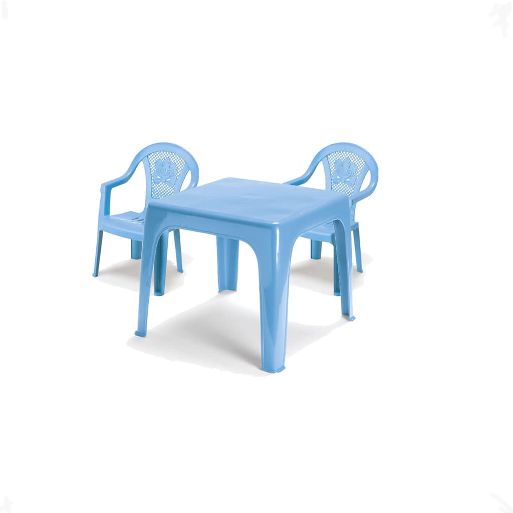 Mesinha Kids Infantil Azul 46x38Cm + 2 Cadeira Poltroninha Azul