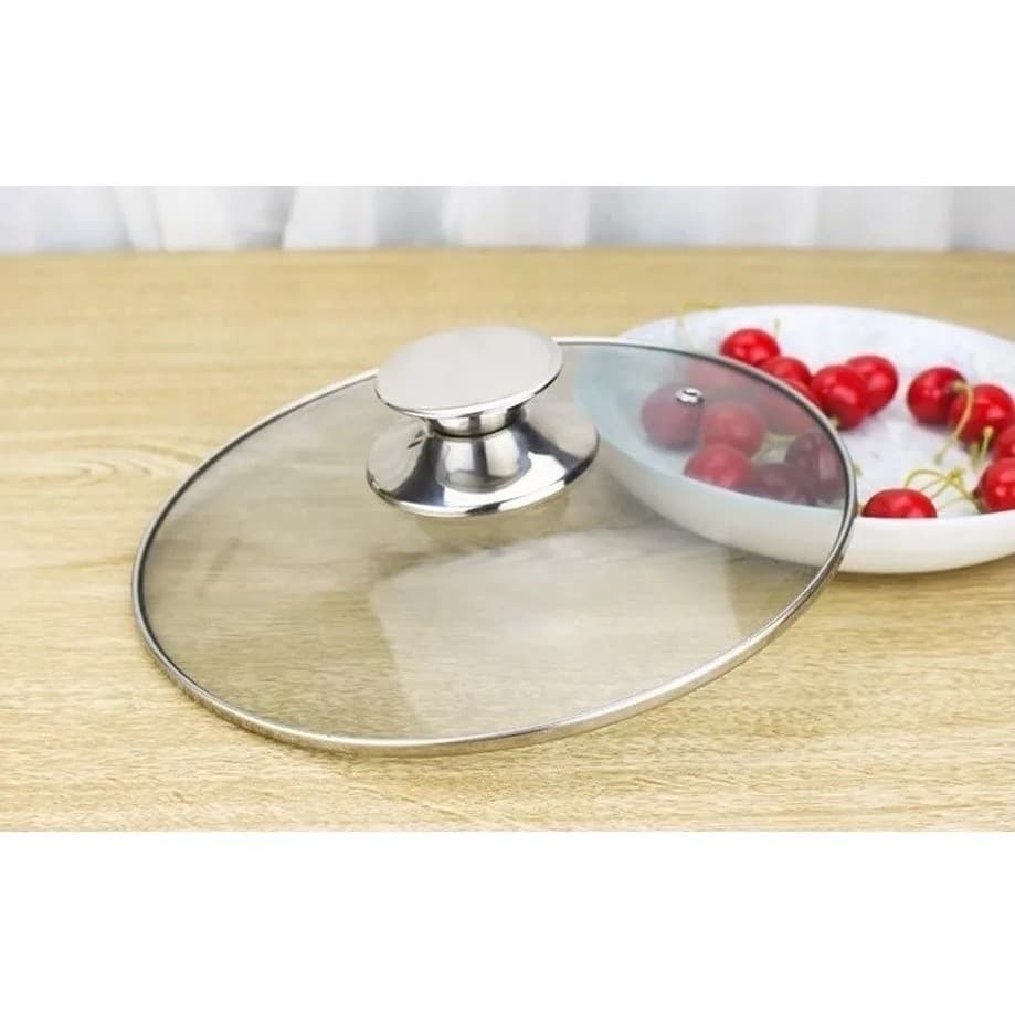 Tampa Vidro 26cm Panela Frigideira Caçarola Pomel Luxo Inox