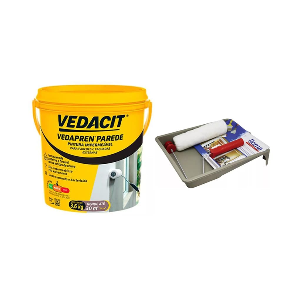 Kit Vedapren Parede + Bandeja c/ Rolo de Lã