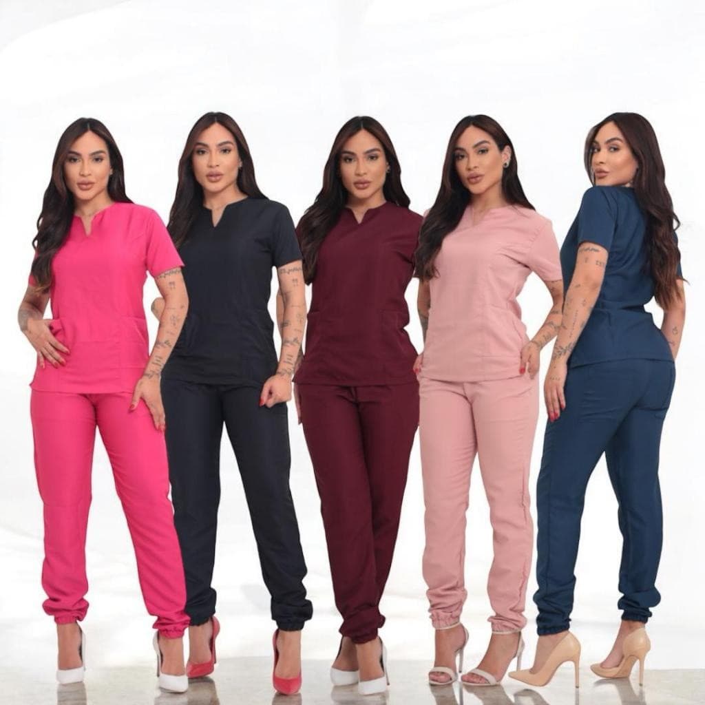 Feminino Hospitalar Pijama Cirúrgico Varias Cores Uniforme Profissional Lash Designer Manicure