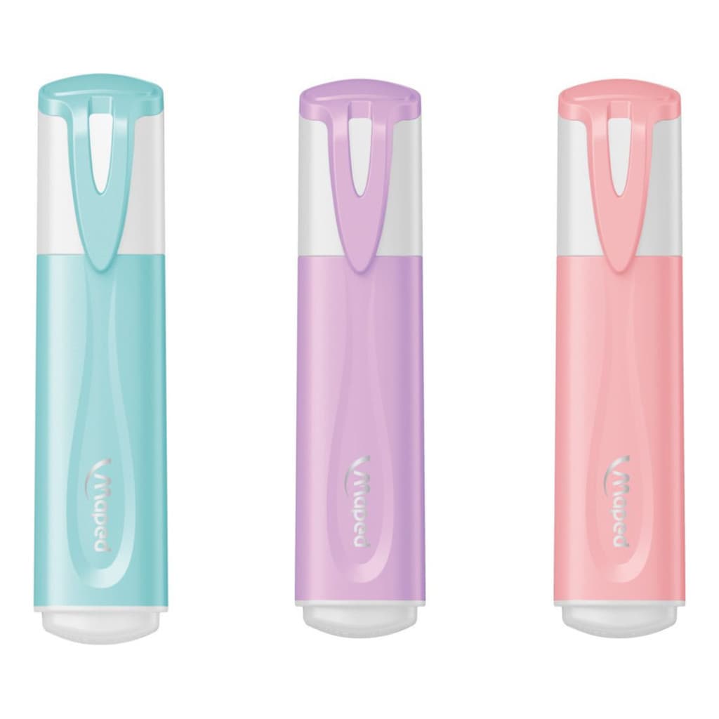 Marca Texto Fluopeps Classic 3 Cores Tons Pastel Maped