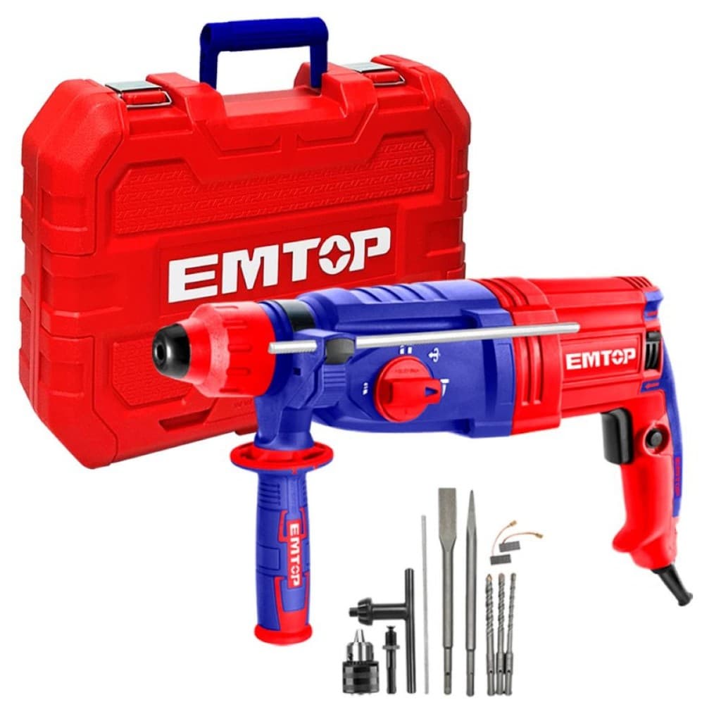 Martelete Rompedor 950w 220v 2,5j Industrial Emtop + Kit Cor