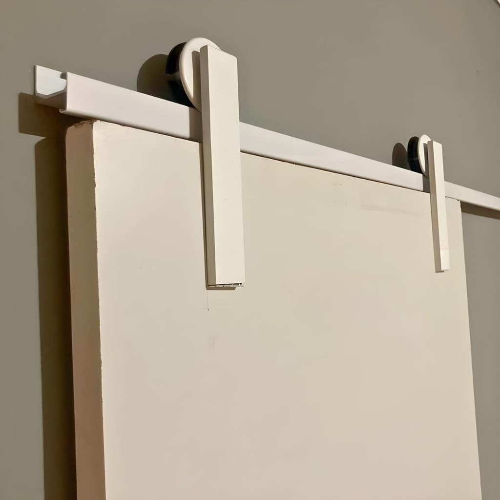 Kit Para Porta de Correr Roldana Aparente Em Alumínio Branco
