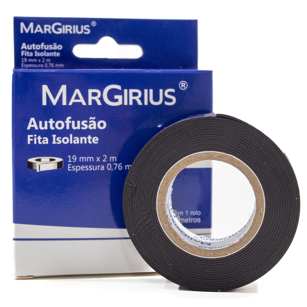 Fita de Autofusão 19mm x 2m Alta Tensão Margirius Isolação Elétrica Emenda Vedação