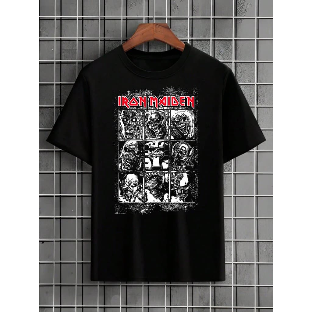 Camiseta Iron Maden Rock Banda Internacional Skull Caveira Hardcore Camisa  Unissex Masculino Feminino   Streetwear