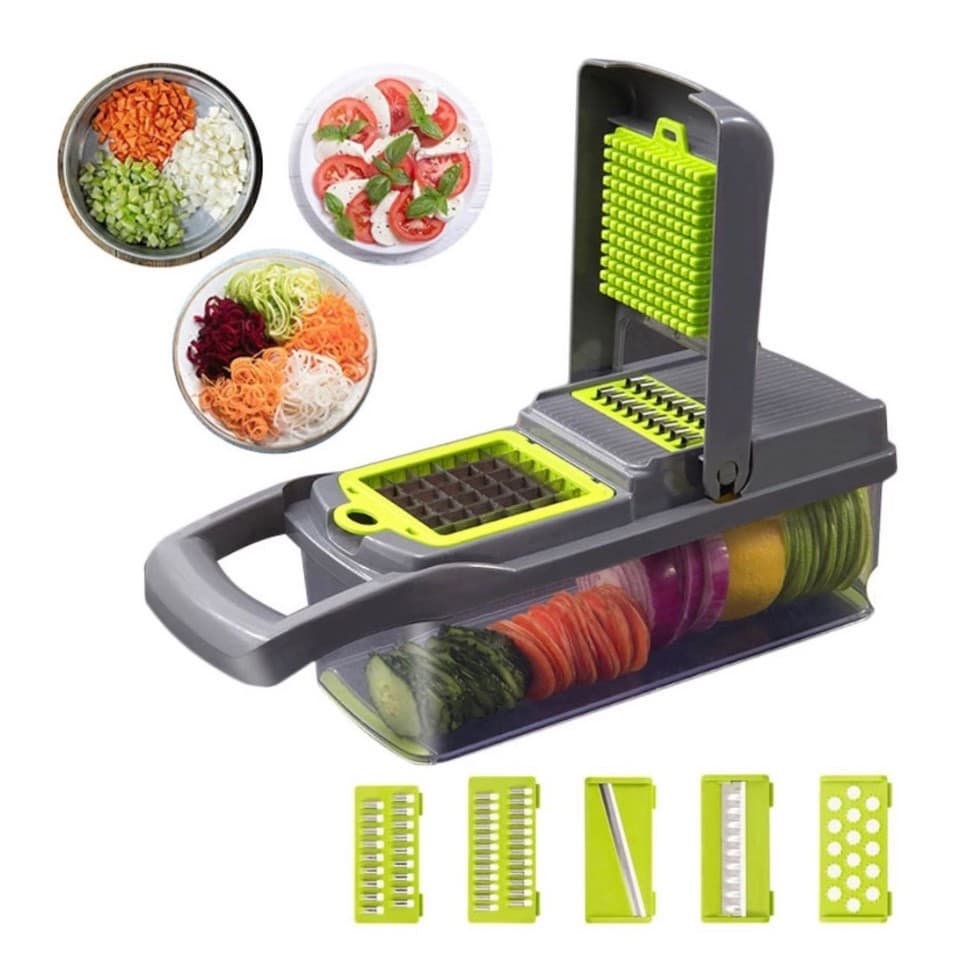 Cortador Multi Fatiador Nicer Para Alimentos Frutas e Legumes 14 pcs