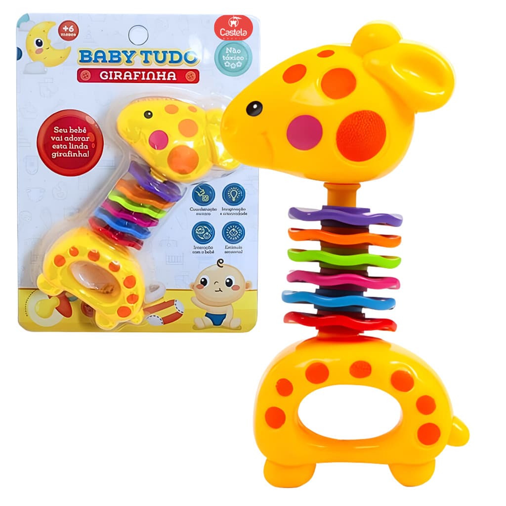 Chocalho Infantil De Girafa CBS0356 - Castela