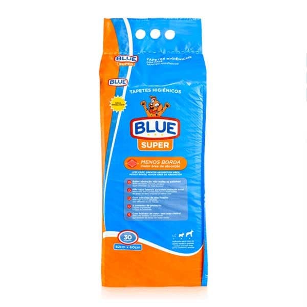 Tapete Higiênico Super Blue para Cães 30 unidades 82x60cm