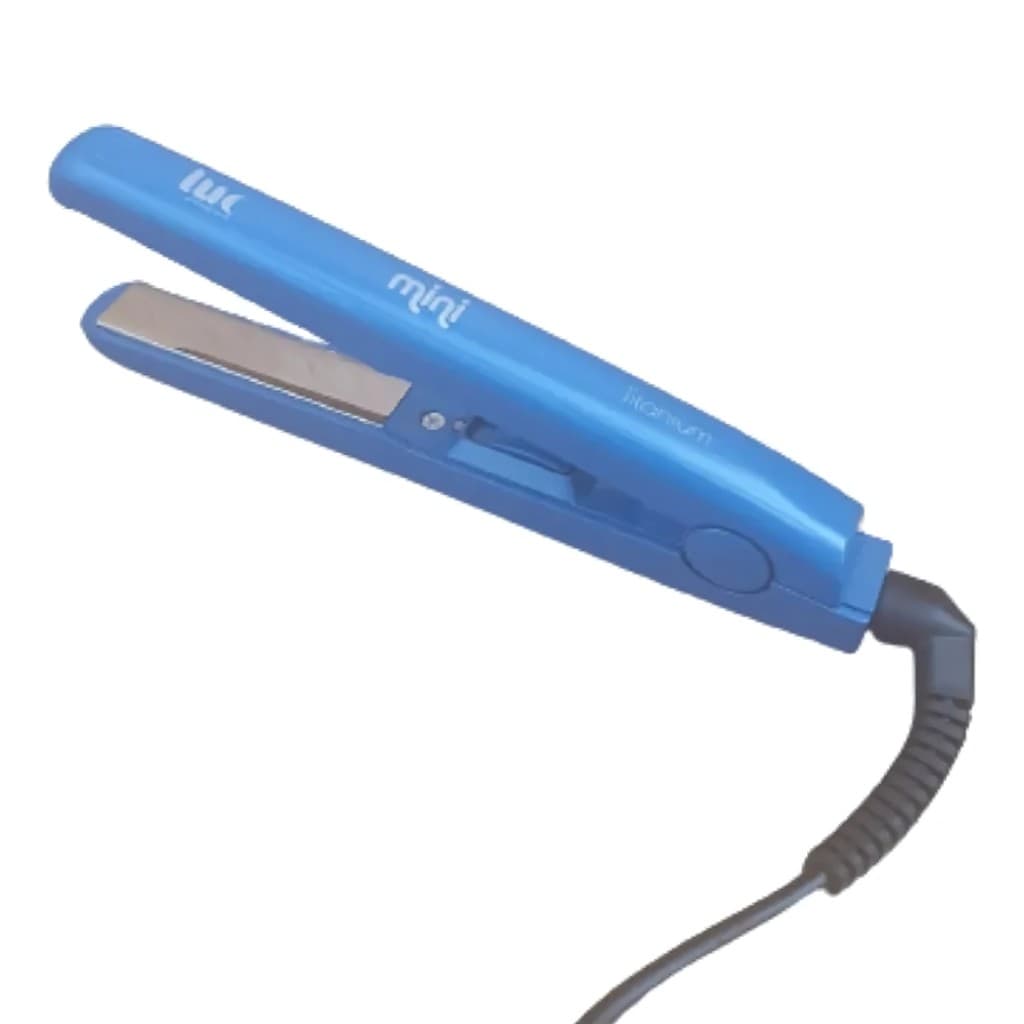 Mini Chapinha Luc Tittanium Bivolt Prancha Para Cabelo Azul