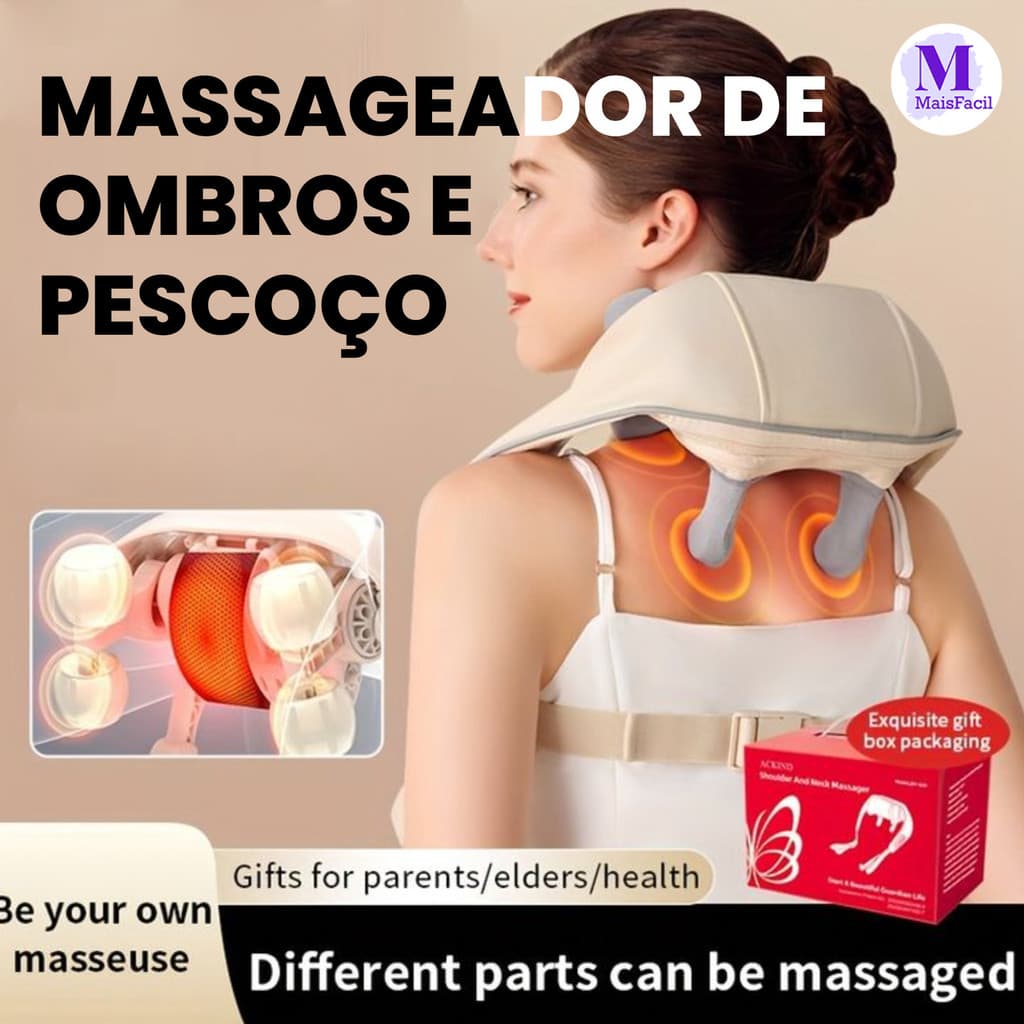 Massageador De Pescoço E Ombros , Alívio De Tensão , Função De Aquecimento , Relaxamento Muscular Profundo