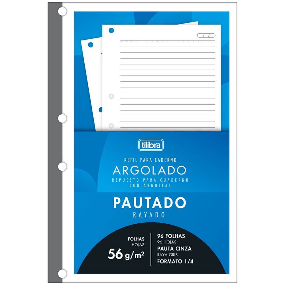 Refil Tiliflex para Caderno Argolado 1/4 Pequeno 96 Folhas 56g - Tilibra
