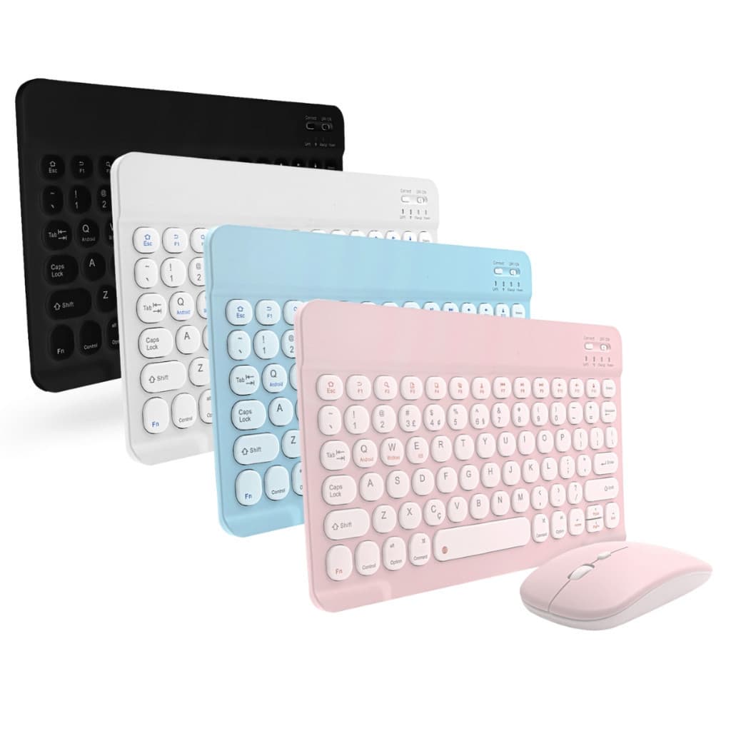 Kit Teclado E Mouse Macaron Bluetooth Ultrafino Design Elegante Compacto Compatível Pc Notebook Recarregável Sem Fio