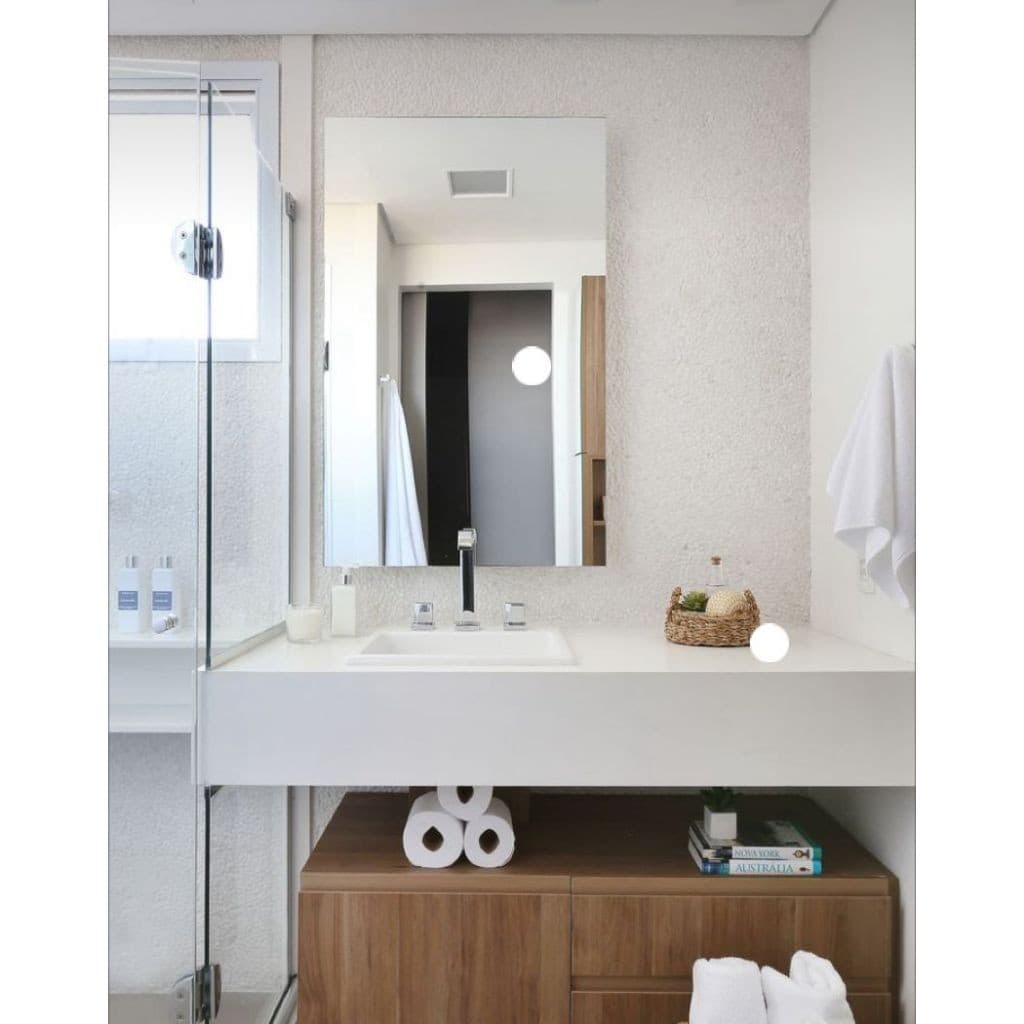 Espelho Quadrado 70x70cm Lapidado com Suporte – Decorativo, Moderno, Vidro de Alta Qualidade