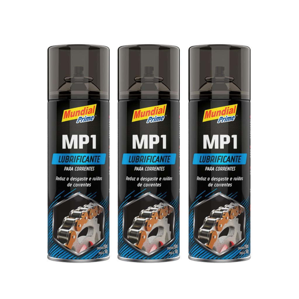 Kit C/3 Óleo Lubrificante Para Corrente,Moto,Bicicleta e Motoserra 250 ml - Mundial Prime
