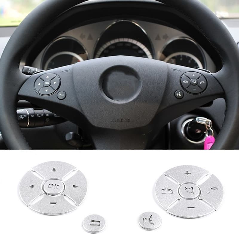 Botão Do Volante Carro Interruptor Capa Adesivo Apto Para Mercedes Benz Ces Classe W204 W212 W221 GLK X204