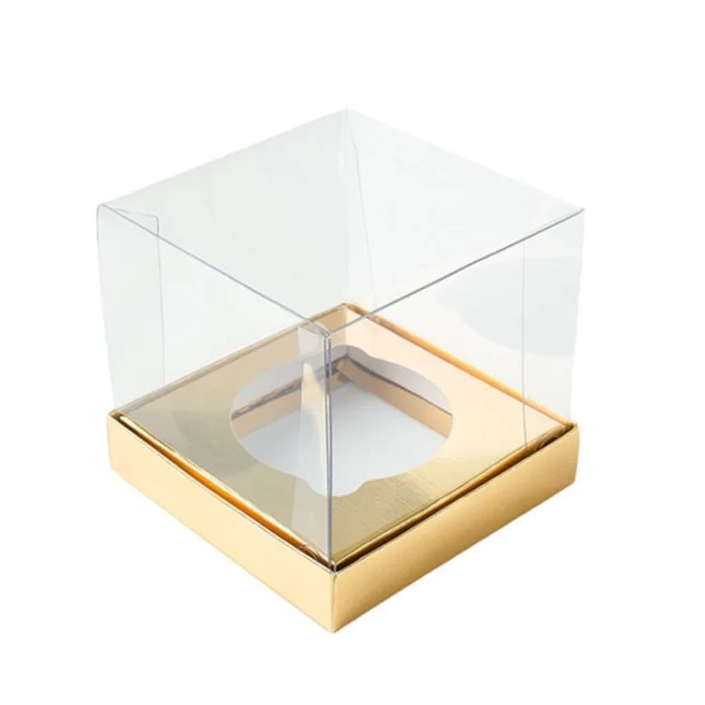 10 Caixa Cupcake Mini Bolo G Ouro | Dourada 8,5x8,5x8,5cm Assk Embalagens