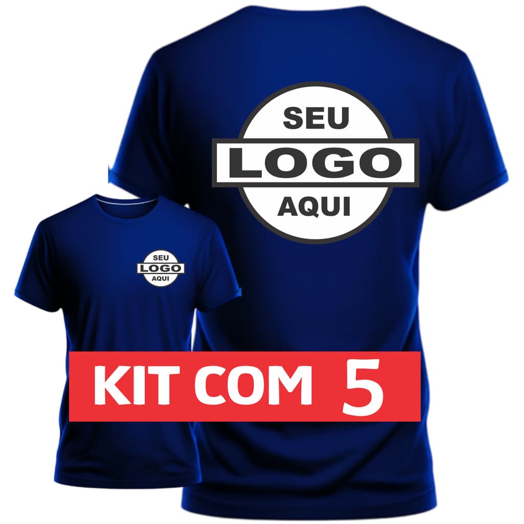 Kit 5 Camiseta Malha Fria Personalizada uniforme Com Sua Logo da empresa personalizada