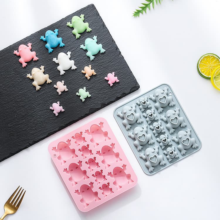 11 Cavidade Tamanho Diferente Forma De Sapo Molde De Silicone Chocolate Cozimento Bolo Topper Bandeja De Gelo Artesanal