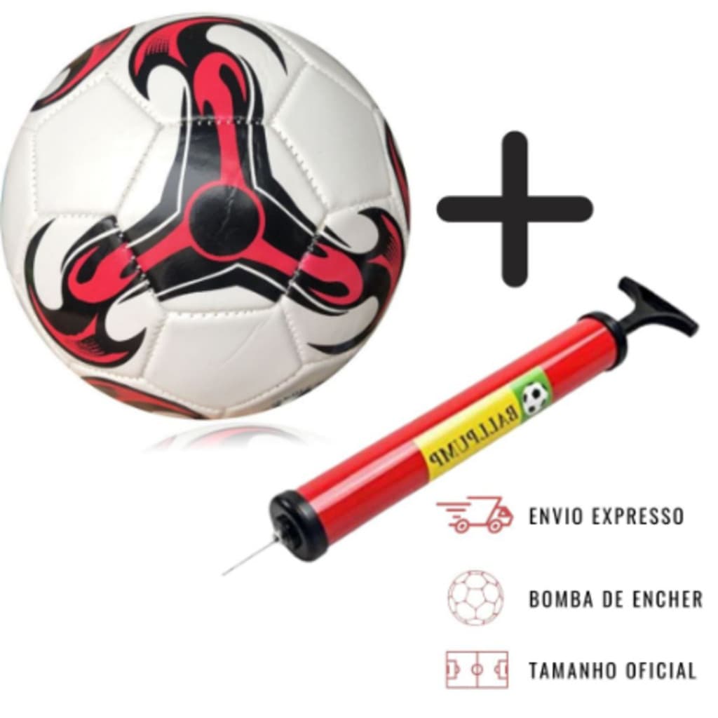 Bola de Futebol + Bomba de Encher Tamanho 5 Oficial Campo