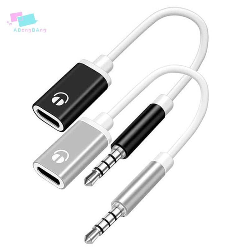 Abongbanghn 3.5mm Público Para Tipo C Fêmea Fone De Ouvido Plano Cabo Adaptador Redondo Conexão Analógica Conversor De T