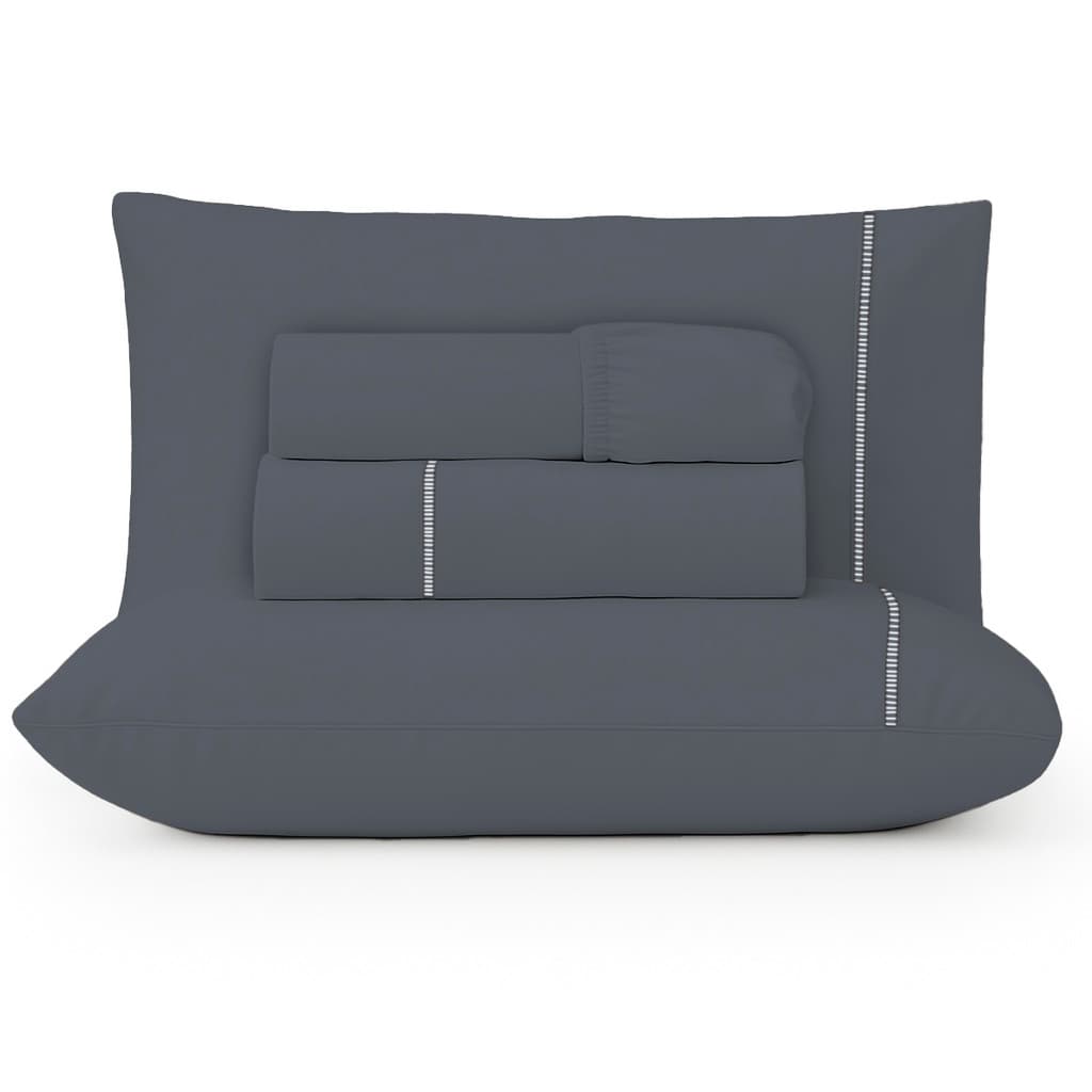 Jogo de Lençol 4 Peças 400 Fios Toque Acetinado Cama Solteiro Casal Queen King Fronhas Ponto Palito