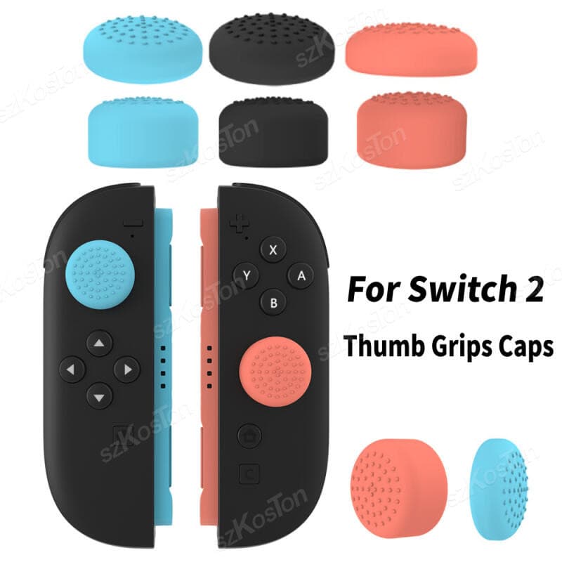 1/4/6 Pçs Silicone Macio Joystick Polegar Vara Aperto Para Nintendo Switch 2 (2025) Anti-Deslizamento Caso Tampas Capa