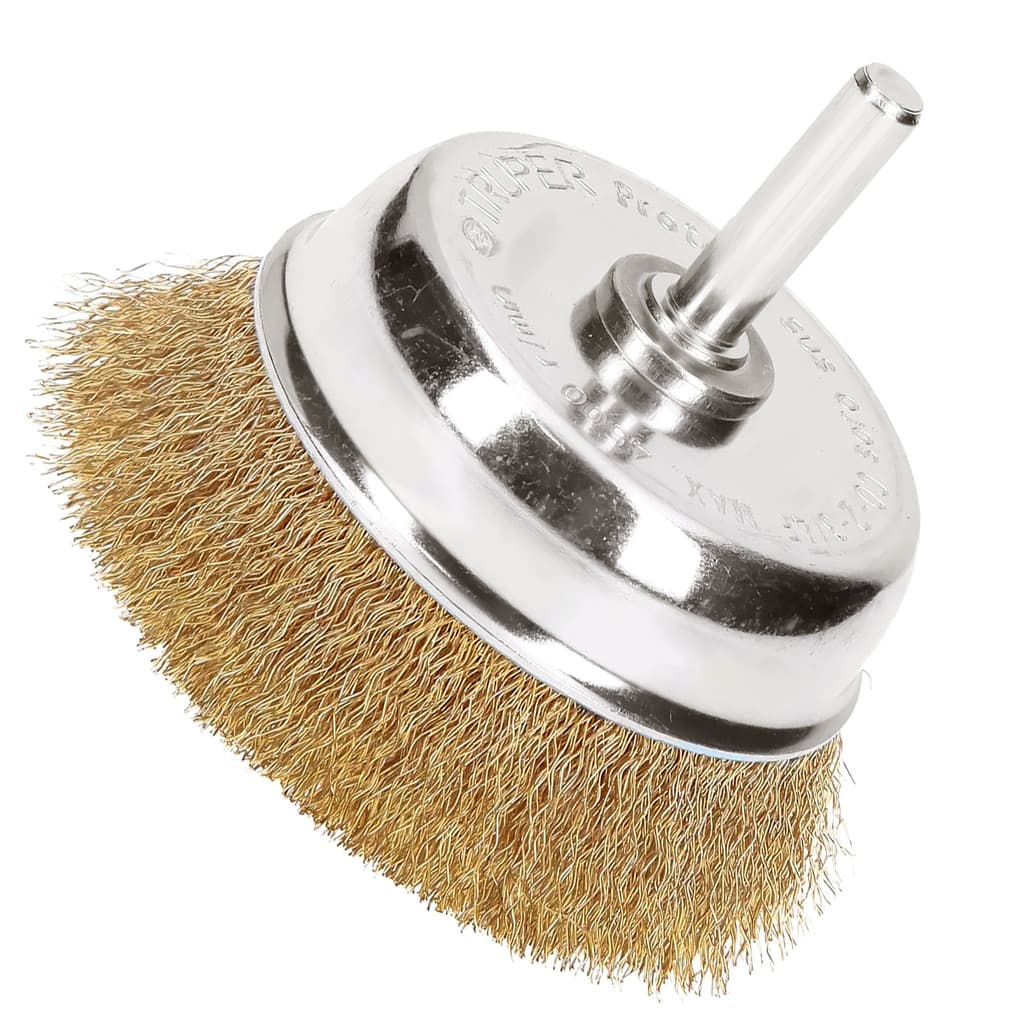 Escova De Aço Para Furadeira Com Haste Copo 100mm 4 Pol