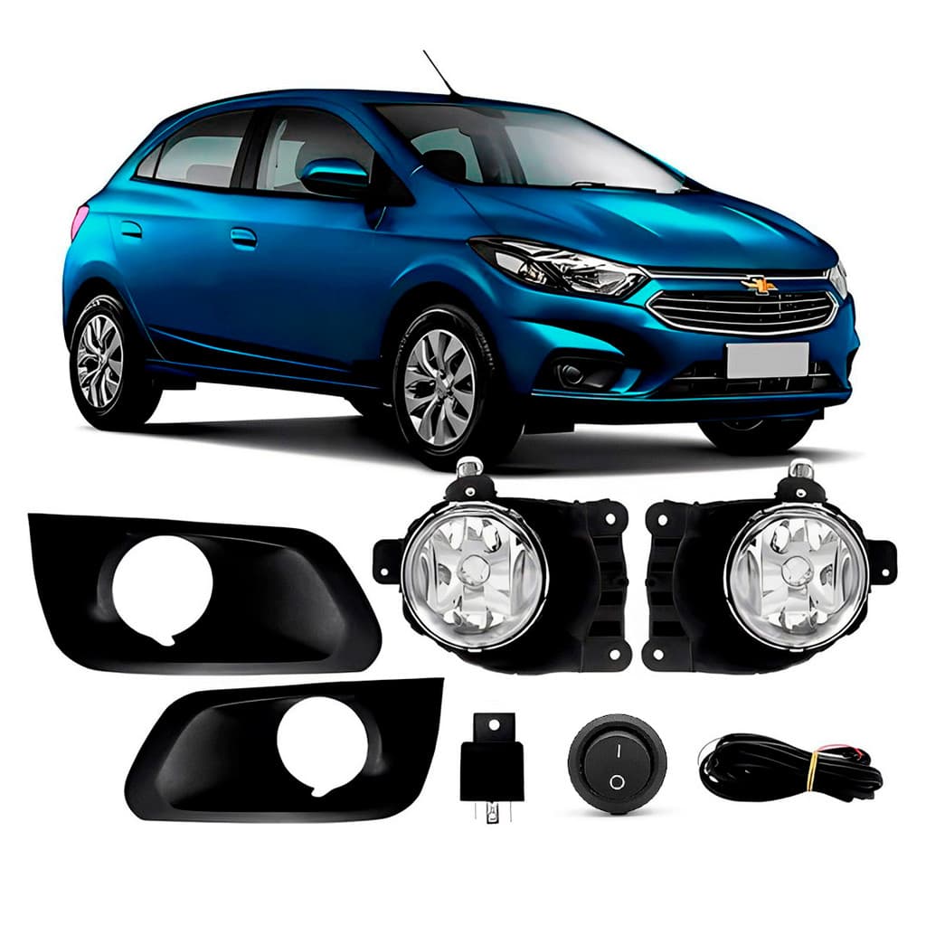 Kit Farol de Milha Onix Lt Prisma 17/19 com Moldura + Botão