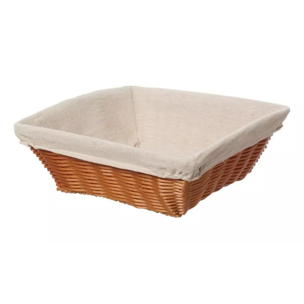 Cesta Rattan Quadrada com Forro Lily 24cm - Hauskraft