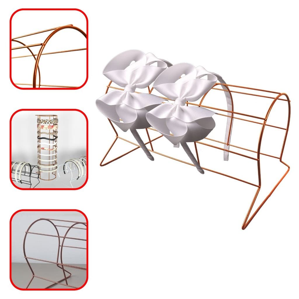 Expositor Para Tiara Rose Gold Balcão Aramado 30cm