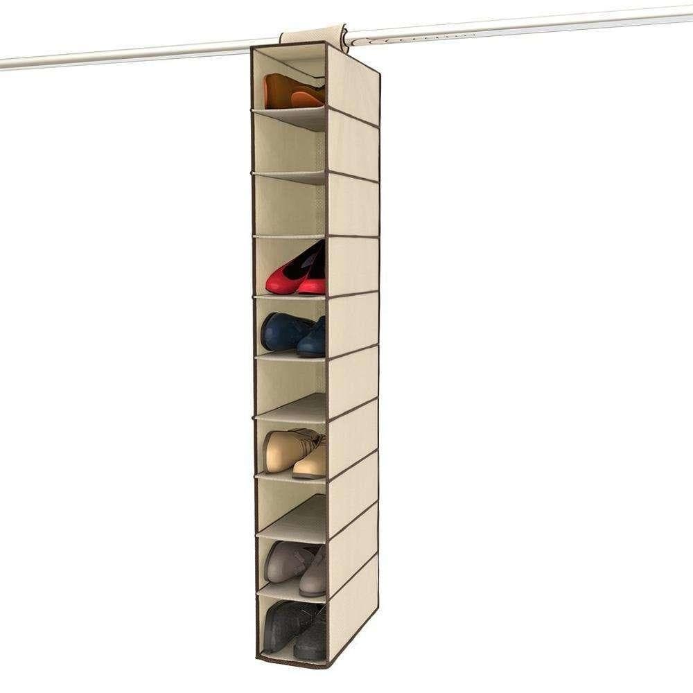 ESTANTE SAPATEIRA VERTICAL 10 DIVISORIAS ORGANIZADOR CABIDEIRO PRATELEIRAS ARMARIO CLOSET MULTIUSO