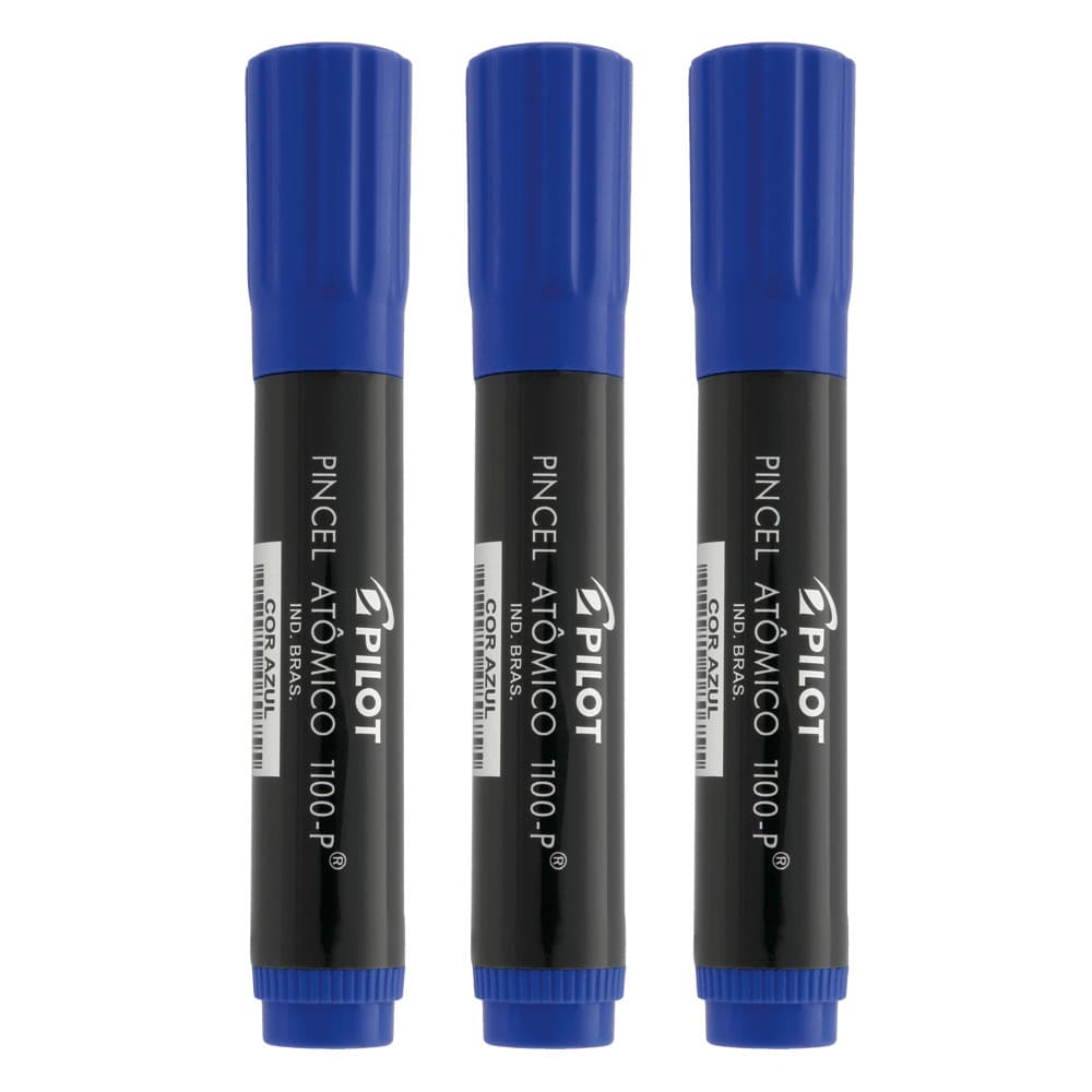Kit Pincel Atômico Canetão Pilot 1100-P Azul 3 Unidades
