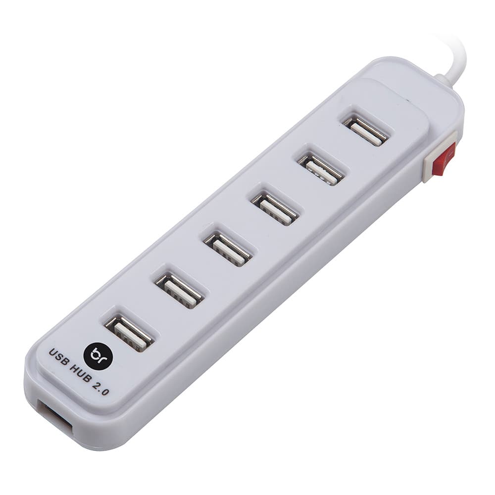 Hub Usb Branco 7 Portas Expansor De Conexões Bright