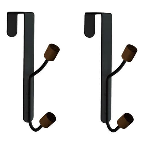 Kit 2 Cabideiros Com Gancho Em Metal Para Porta Cabides