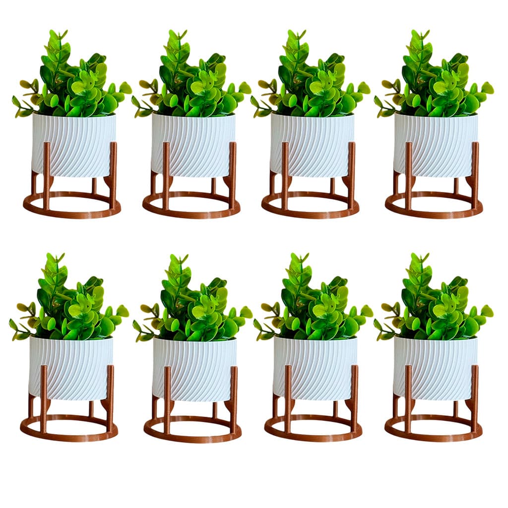 Kit com 8 vasos Brancos cachepot Decorativos para Ambientes Modernos Sala Quarto