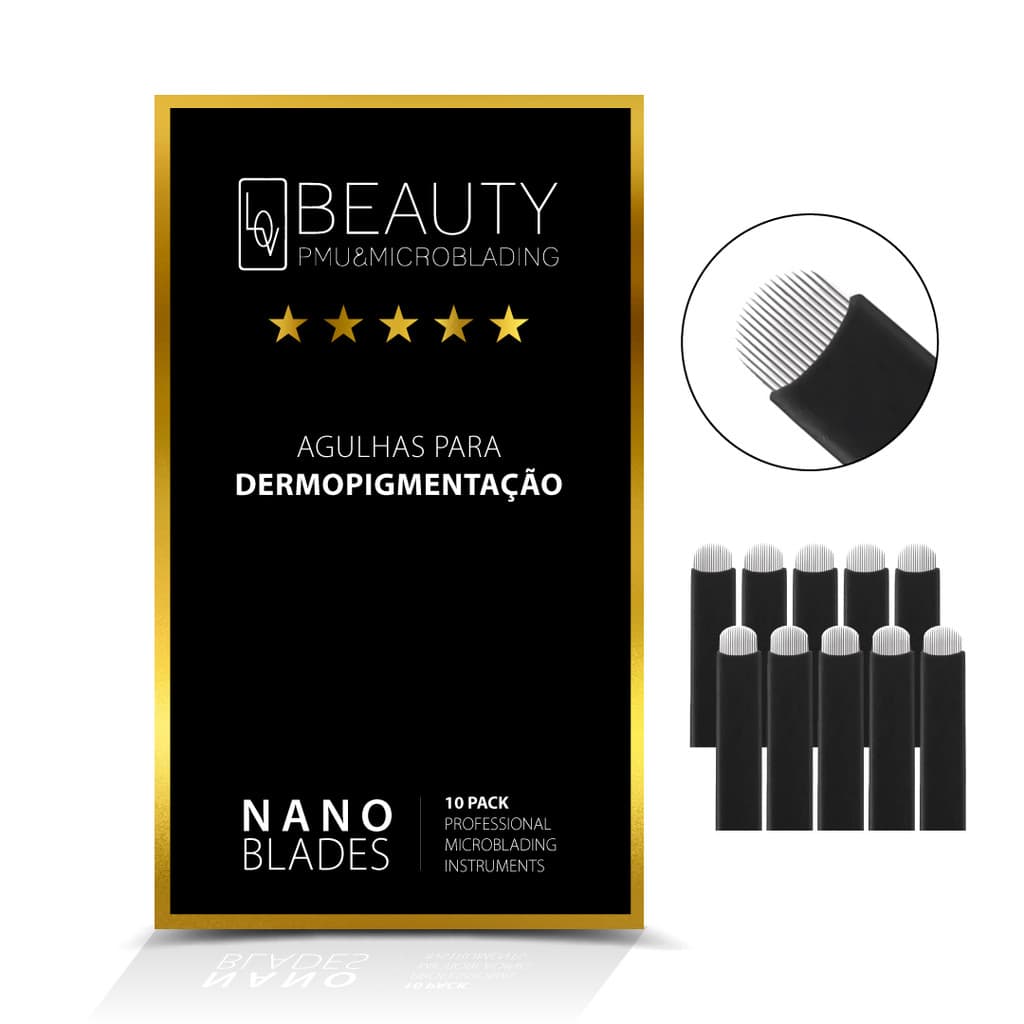 10 Lâminas Nano Blade - 18U Flex 0,15mm - Lov Beauty