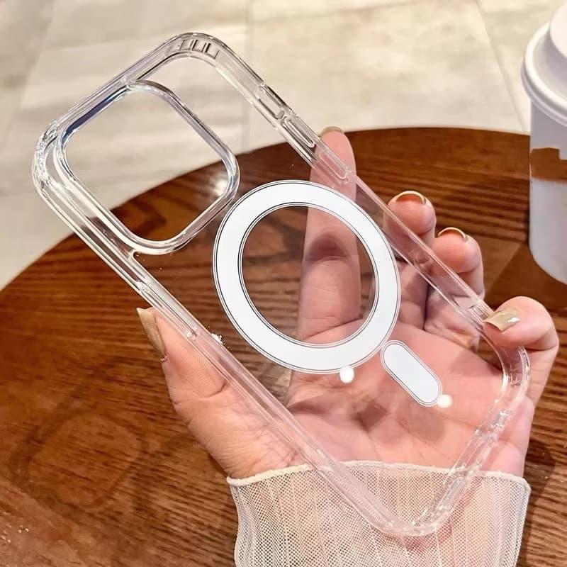 Capa Magsafe Transparente Compativel Para iphone 16 15 14 13 12 11 Pro MAX