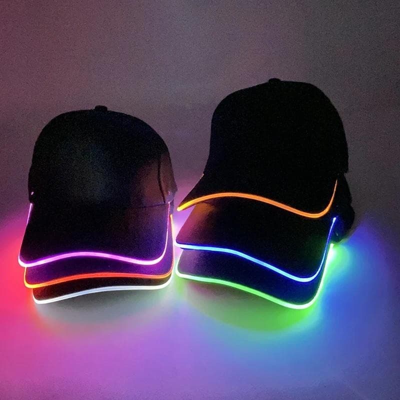 Boné Beisebol Fibra Óptica LED Alta Qualidade Decoração De Meninos E Meninas , Luminoso Com Luz Piscando Para